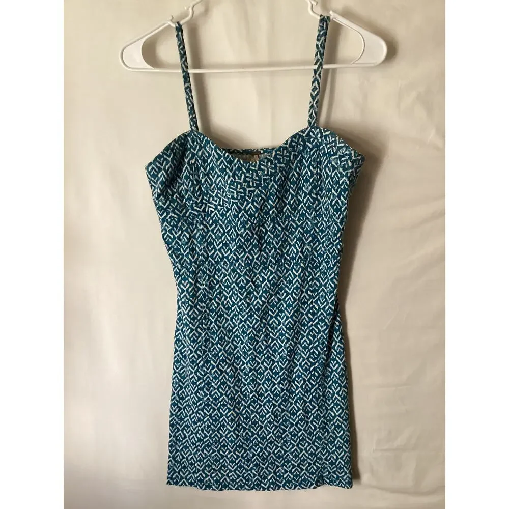 1152 Free People Twist 'N Shout Printed Cami Mini Dress Herringbone Size Small